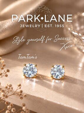 Park Lane CZ Impression Stud TCW 3 Carat Earrings NWT